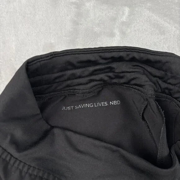 Figs Scrub Pants Womens M Zamora Jogger Petite Black Scrubs Bottom Medical Nurse - Picture 12 of 16